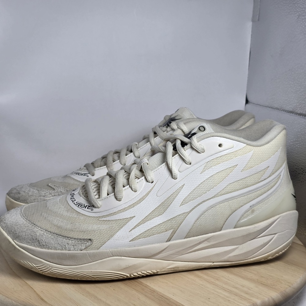 Mens Size 13 - Puma MB.02 378319-01 White Basketball Shoes Sneakers‎